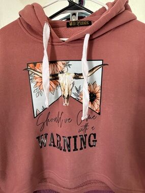 Women's Dusty Rose Graphic Crop Hoodie